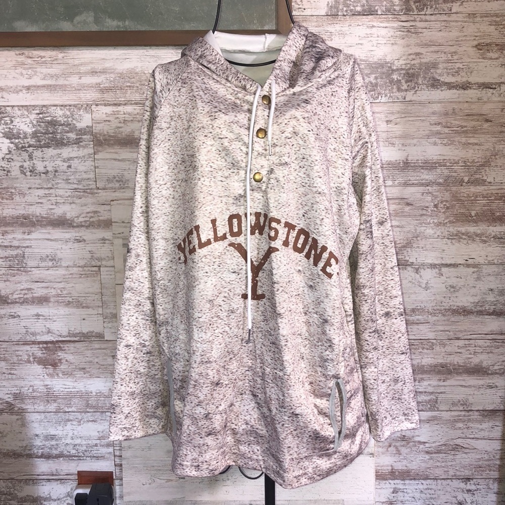 Yellow stone XL sweatshirt spring/fall hoodie quarter button up ranch cowboy​​